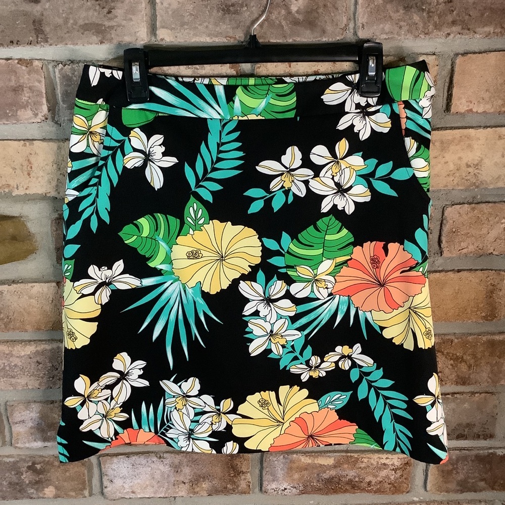 MONTEREY CLUB Tropical Hibiscus Print Skort 133